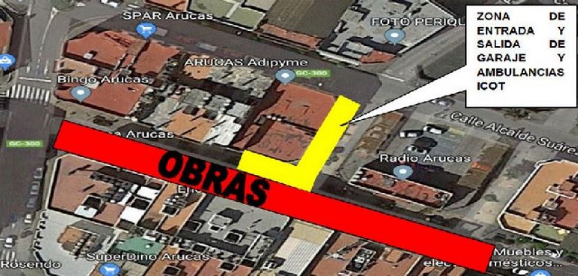 Arucas: Obras en la calle Juan de Bethencourt Domínguez