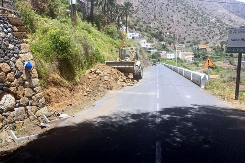 Las obras de la GM-1 en su acceso a la costa de Vallehermoso avanzan a buen ritmo