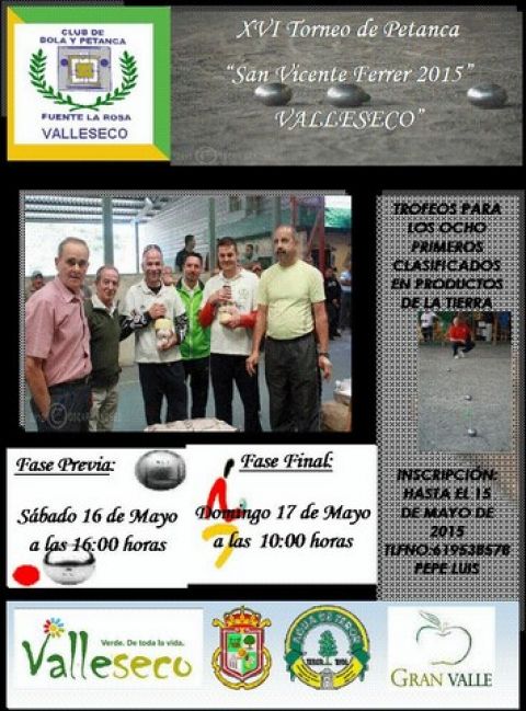 Valleseco: Torneo Insular de Petanca San Vicente Ferrer 2015