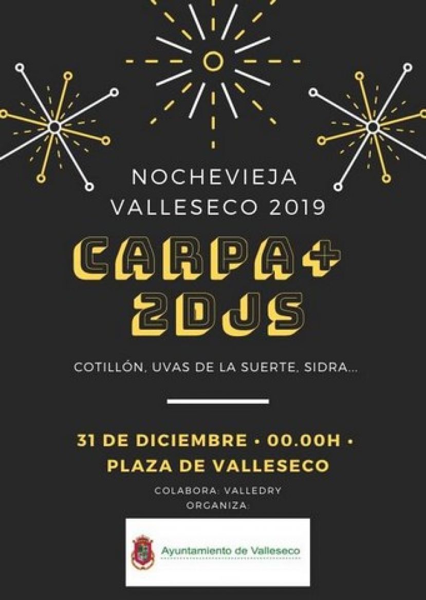 Valleseco da la bienvenida al nuevo año en la Plaza Municipal