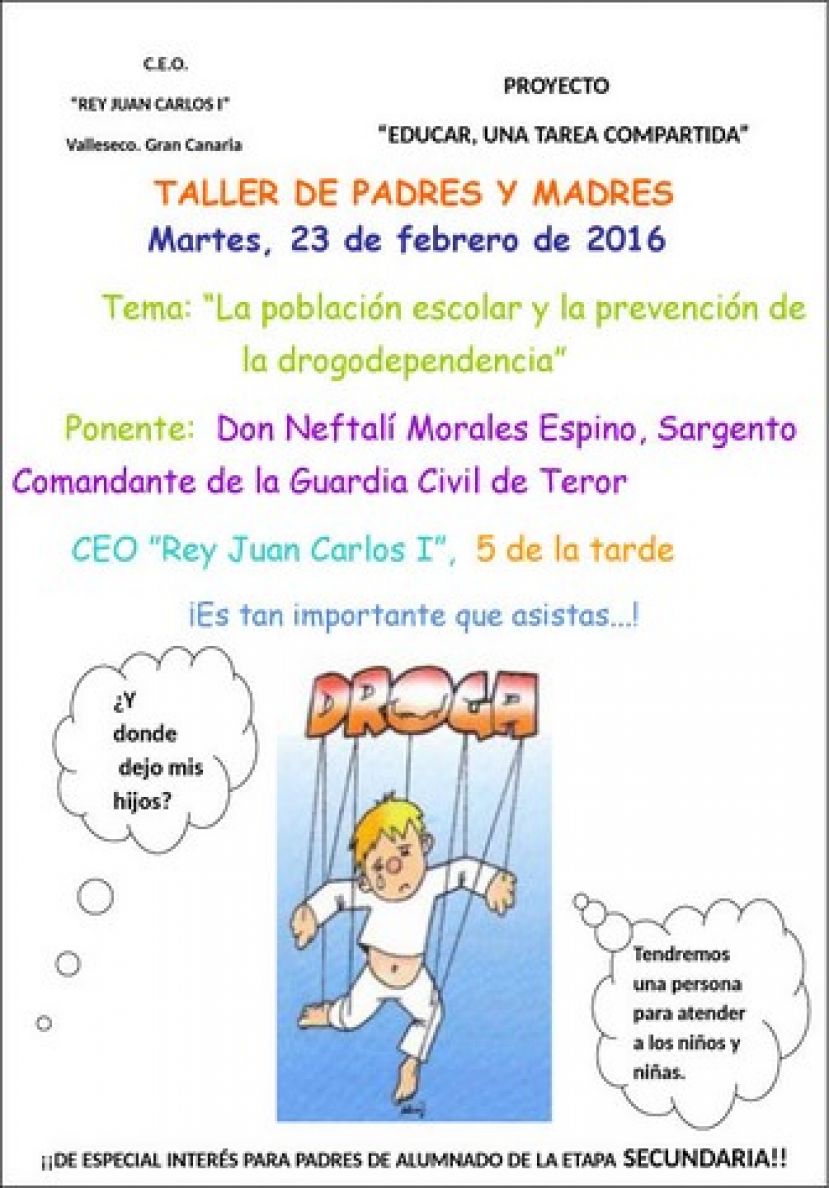 Valleseco: Charla sobre la prevenci&oacute;n de drogodependencias en el &aacute;mbito escolar