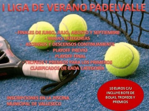 Valleseco: Abierto el plazo de inscripci&oacute;n para la I edici&oacute;n de la Liga de P&aacute;delValle