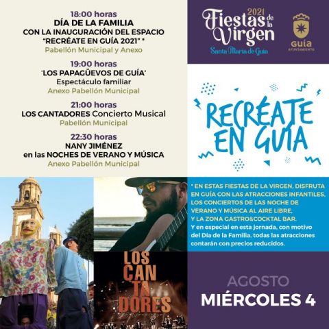 Gu&iacute;a: Llega el gran D&iacute;a de la Familia a las fiestas patronales de La Virgen 2021