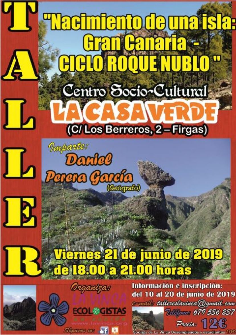 Firgas: “Taller: Nacimiento de una isla, Gran Canaria: Ciclo Roque Nublo”