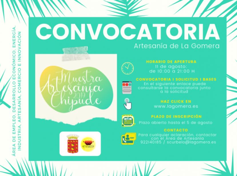 La Gomera: Plazo de inscripci&oacute;n para la Muestra de Artesan&iacute;a de Chipude