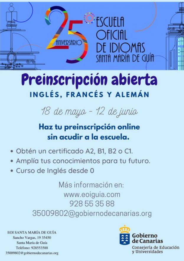Gu&iacute;a: Abierta la Preinscripci&oacute;n en la Escuela Oficial de Idiomas