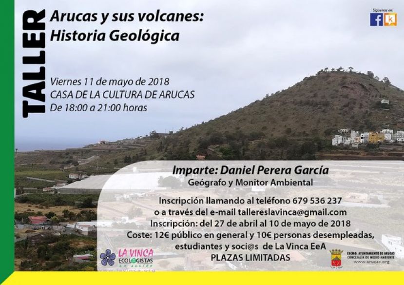 Se abre el plazo para inscribirse en el Taller &ldquo;Arucas y sus volcanes: historia geol&oacute;gica&rdquo;