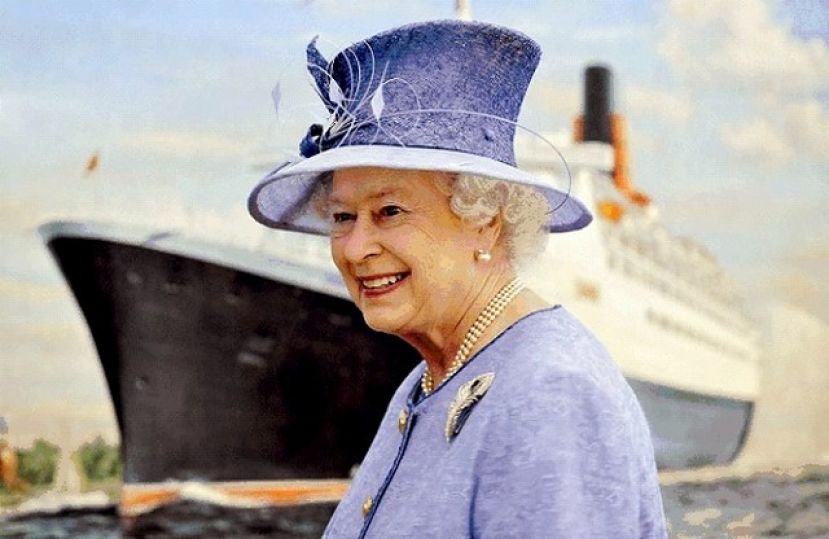 Homenaje a la Reina Isabel II por la Cunard Line, como anfitriona de la compañía