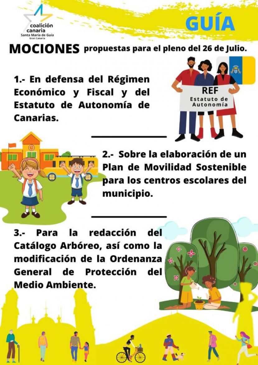 Guía: mociones que llevará Coalición Canaria al pleno del próximo lunes día 26 de julio