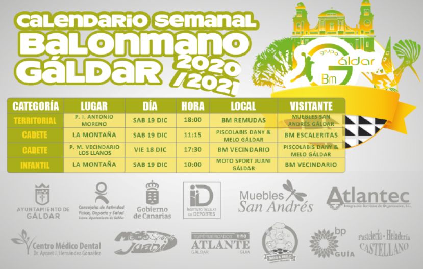Balonmano : Calendario de los partidos de este fin de semana del Balonmano Gáldar