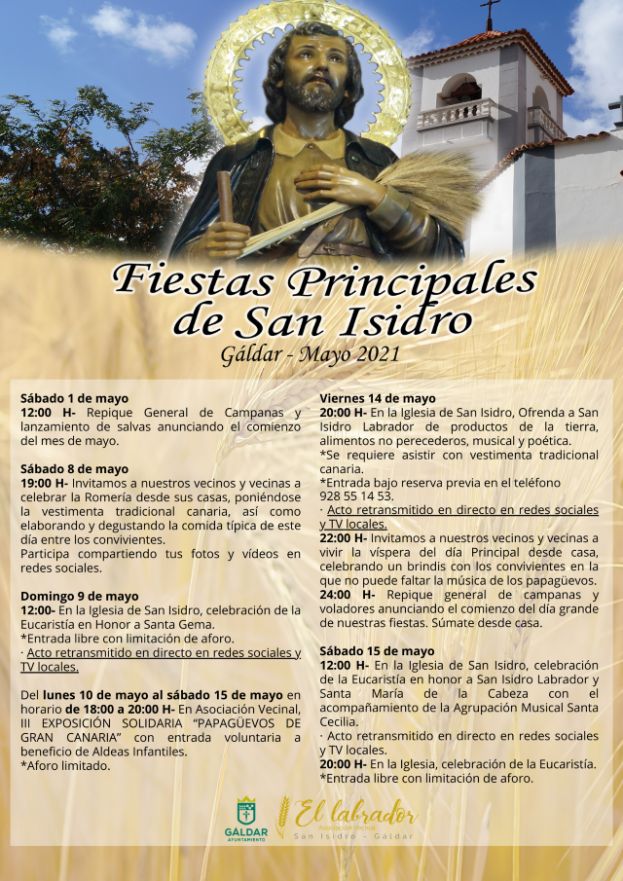 San Isidro de G&aacute;ldar festejar&aacute; a su patr&oacute;n de forma diferente