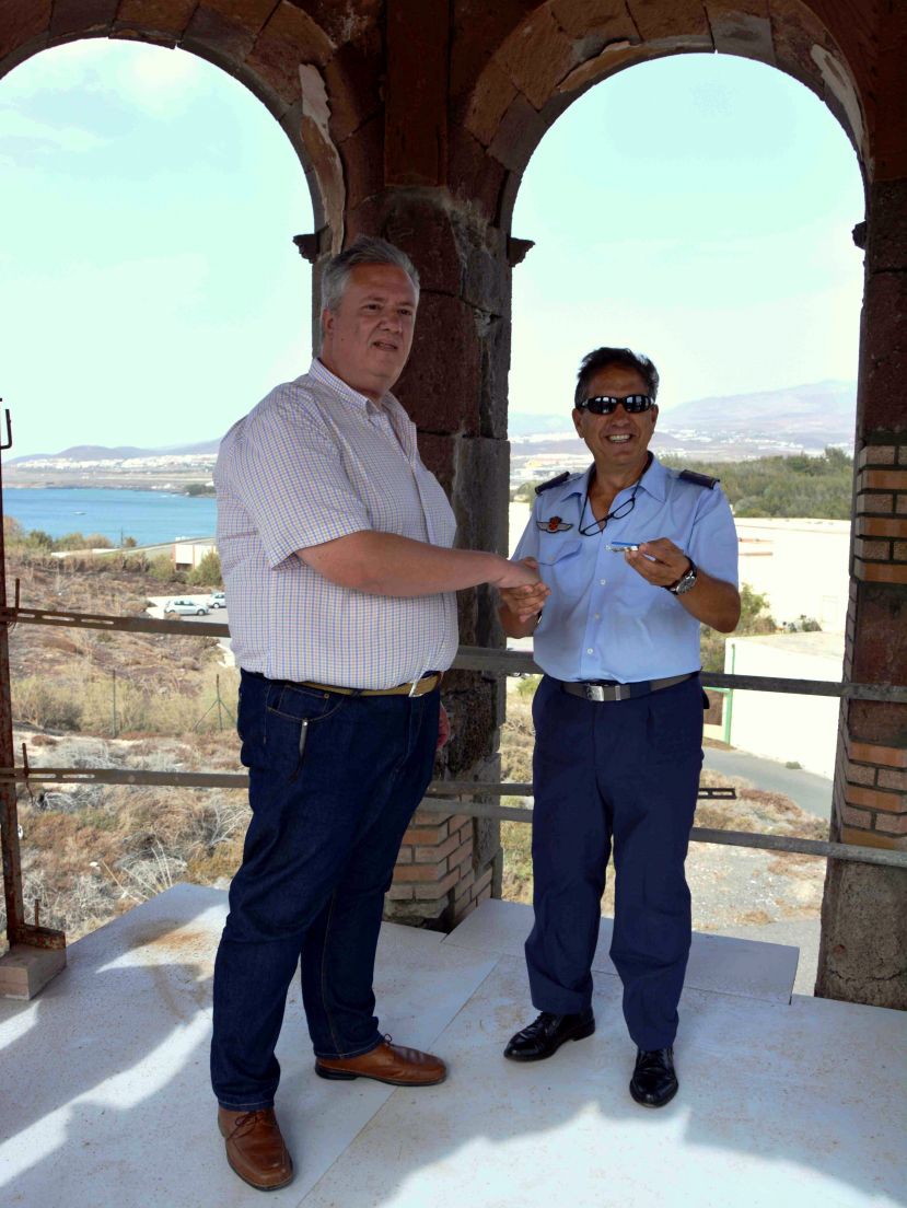 Concluye la consolidación de los pilares del templete del Lazareto de Gando