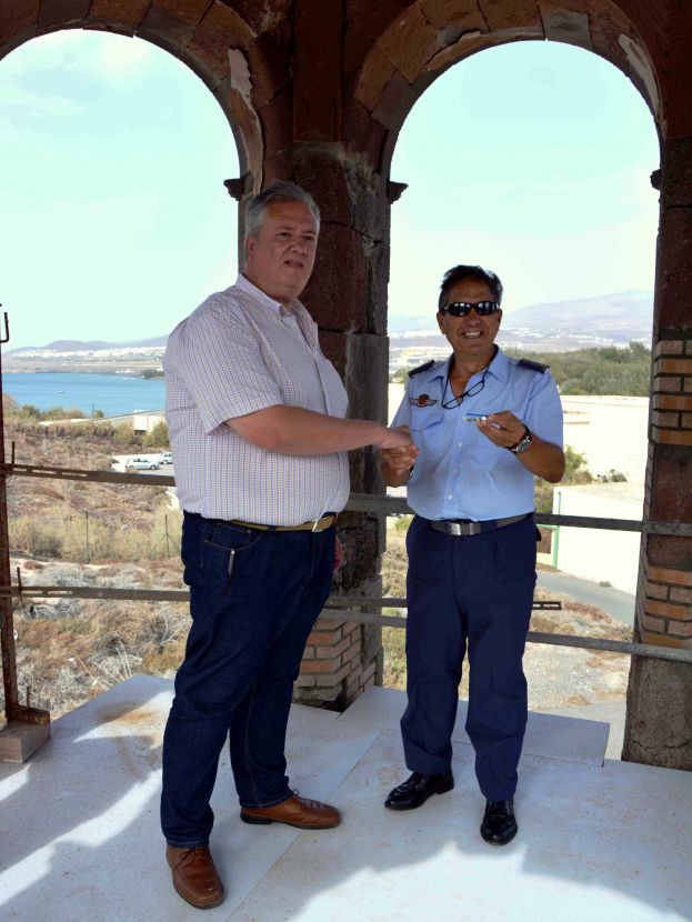 Concluye la consolidaci&oacute;n de los pilares del templete del Lazareto de Gando