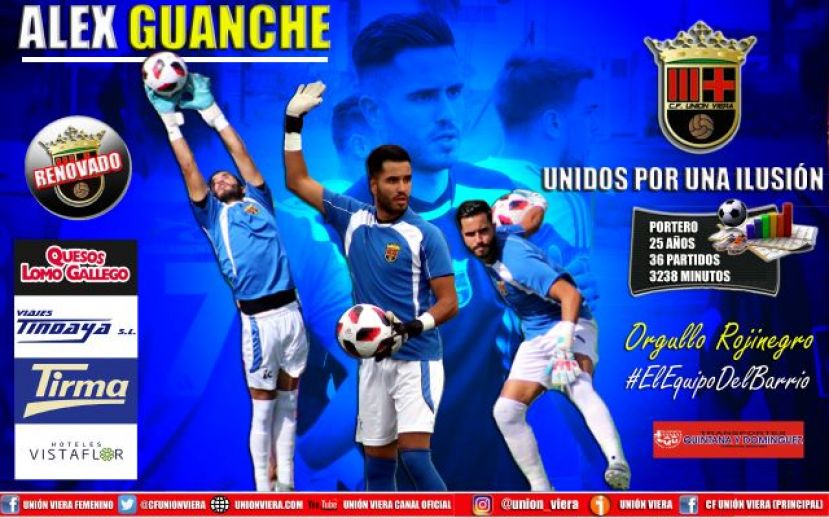 El portero &Aacute;lex Guanche y el delantero Dani Herrera renuevan con el Uni&oacute;n Viera