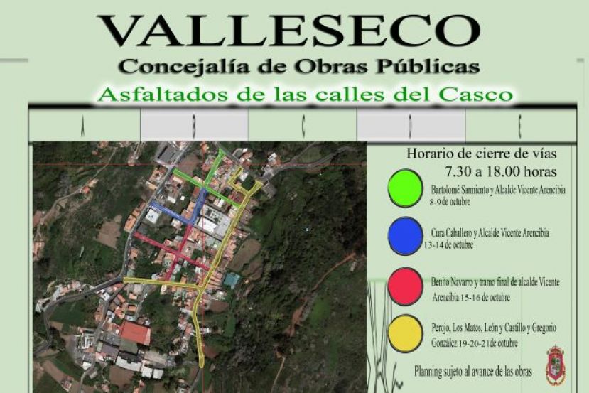 El Ayuntamiento de Valleseco cierra varias calles del Casco por asfaltado