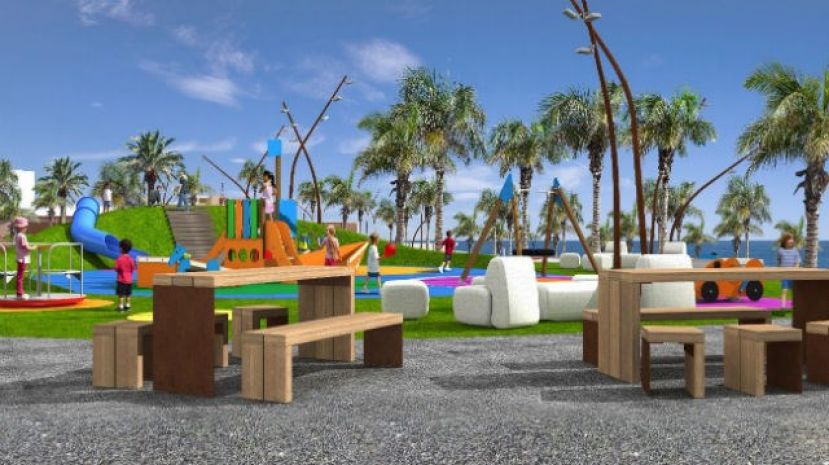 El Cabildo destina 592.000 euros para dotar al entorno de la renovada plaza en el Paseo de Las Salinas de una zona recreativa y deportiva