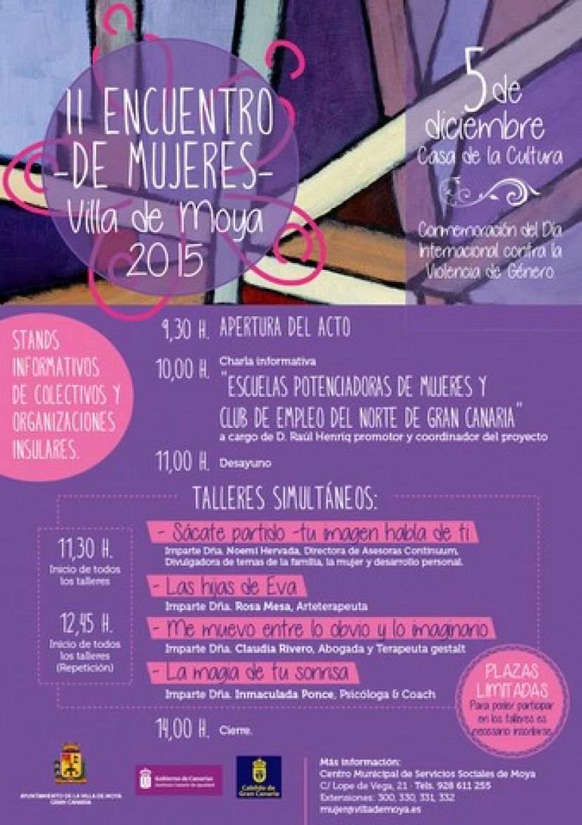 Moya: La Casa de la Cultura acoge este s&aacute;bado el II Encuentro de mujeres