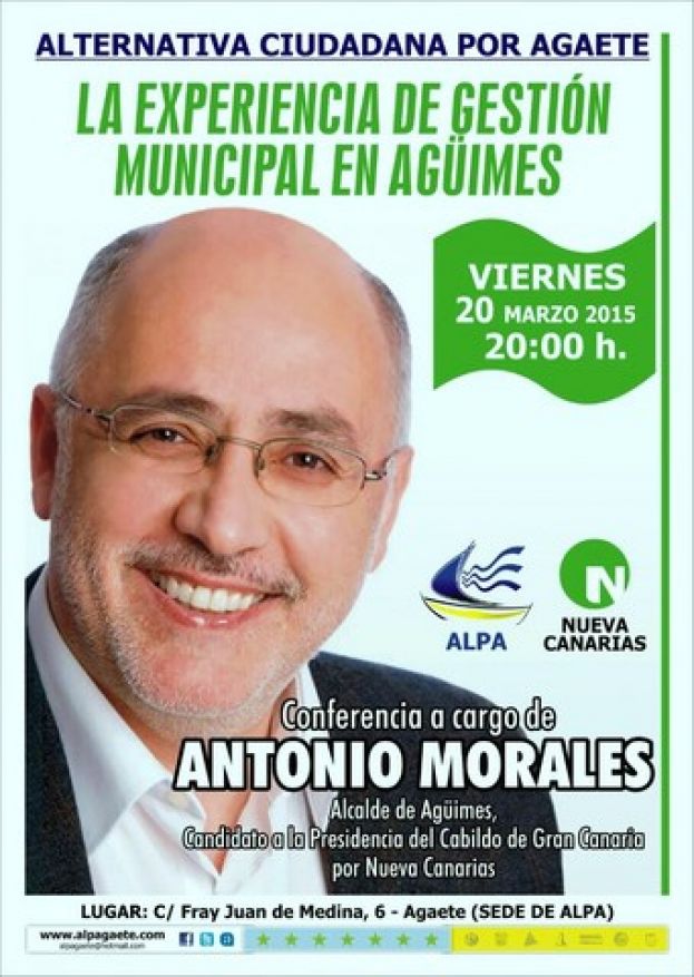 Conferencia sobre “La experiencia de gestión municipal de Agüimes”, a cargo de Antonio Morales