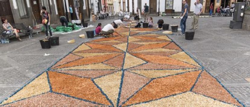 Este domingo las alfombras del Corpus Christi en Teror, Arbejales y El Palmar