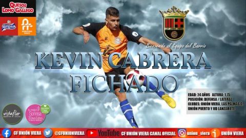 Fútbol 3ª División: El Unión Viera apuntala su retaguardia con Kevin Cabrera