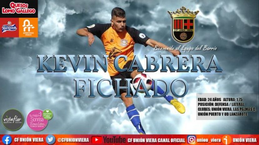 Fútbol 3ª División: El Unión Viera apuntala su retaguardia con Kevin Cabrera