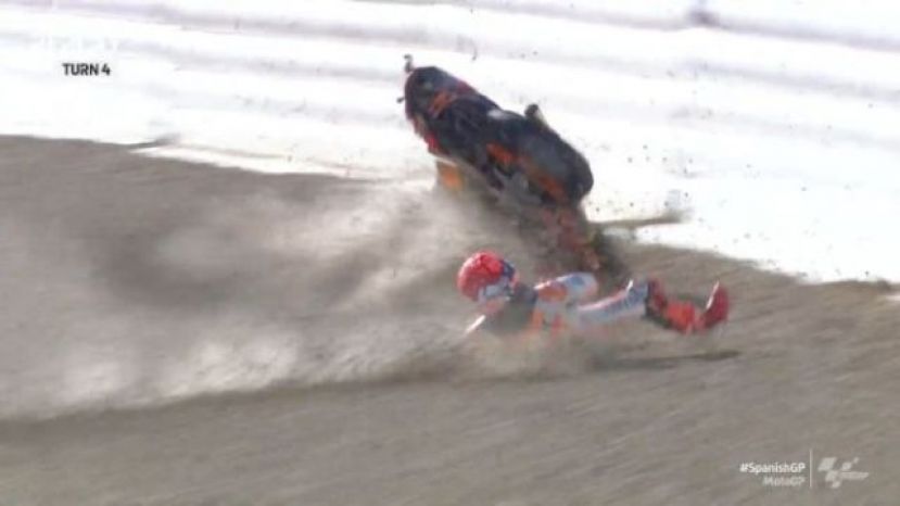 Segunda ca&iacute;da de Marc M&aacute;rquez este fin de semana, esta vez a 156 Km/h