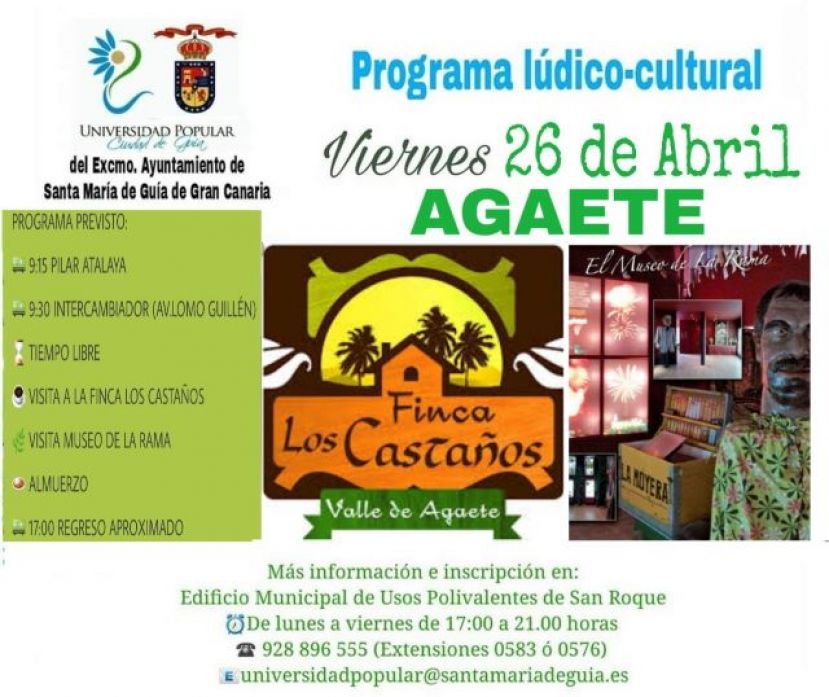 La Universidad Popular ‘Ciudad de Guía’ organiza una visita al municipio de Agaete