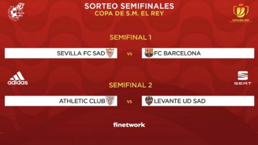 Sevilla-Barcelona y Athletic-Levante, semifinales de la Copa 20/21