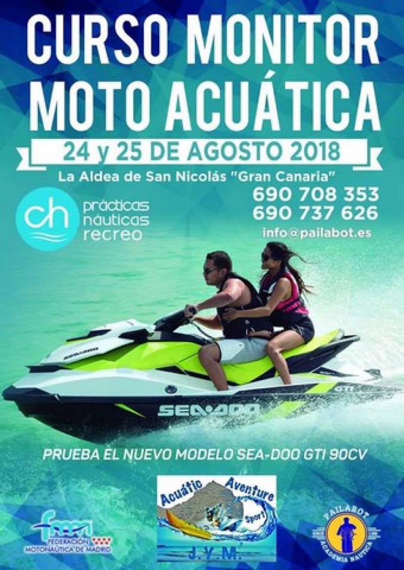 La Aldea: F&oacute;rmate en Monitor de Moto Acu&aacute;tica