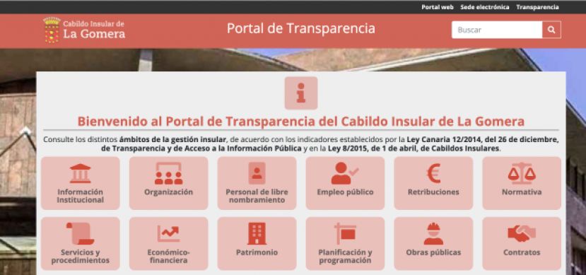 La Gomera: La Instituci&oacute;n insular inicia la renovaci&oacute;n de su Portal de Transparencia